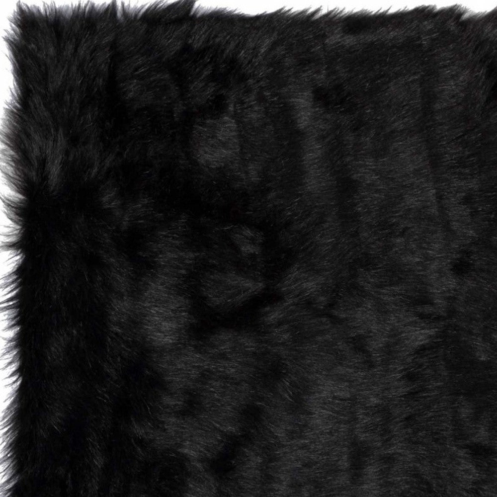5' X 8' Black Shag Area Rug-Area Rugs-DECOROLALA