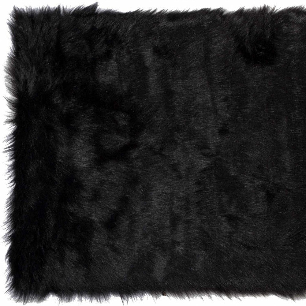 5' X 8' Black Shag Area Rug-Area Rugs-DECOROLALA