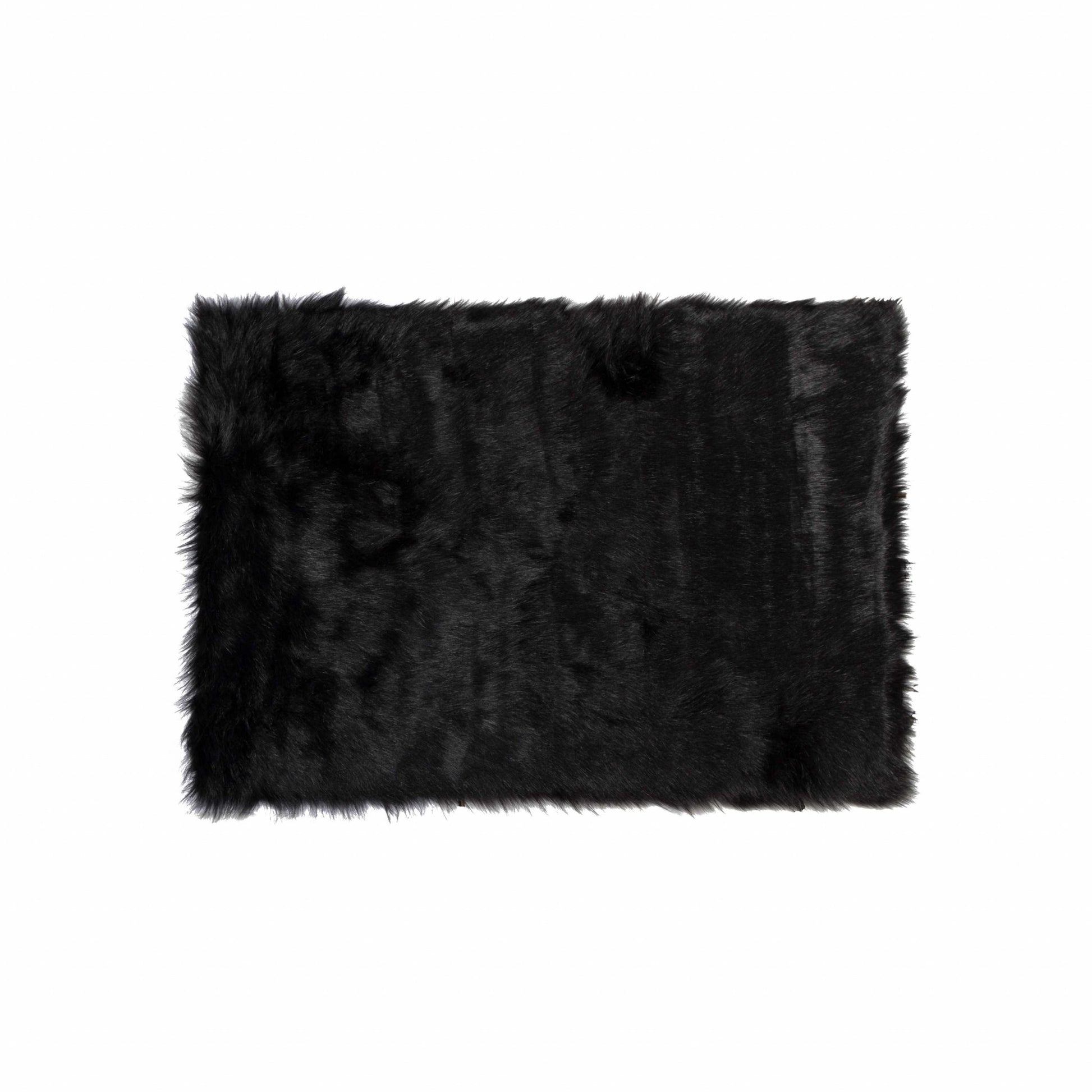 5' X 8' Black Shag Area Rug-Area Rugs-DECOROLALA