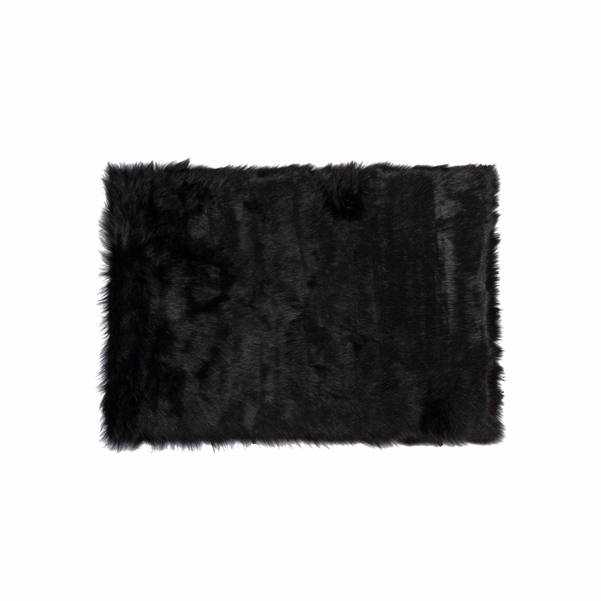 5' X 8' Black Shag Area Rug-Area Rugs-DECOROLALA