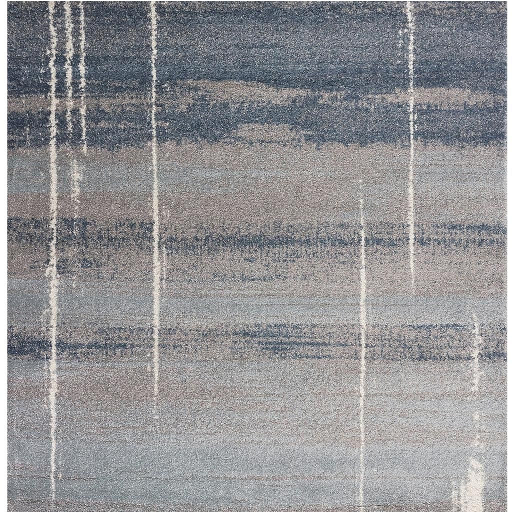 5' X 8' Blue And Gray Abstract Area Rug-Area Rugs-DECOROLALA