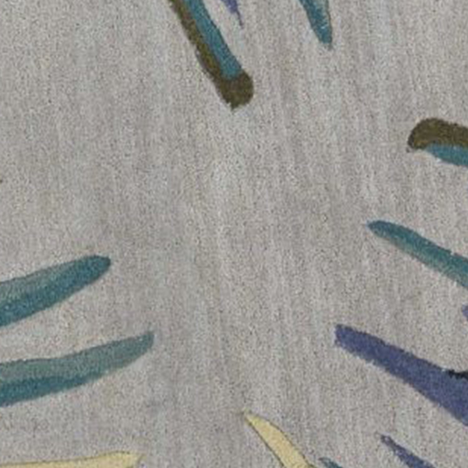 5' X 8' Blue And Gray Wool Tropical Botanical Hand Tufted Area Rug-Area Rugs-DECOROLALA