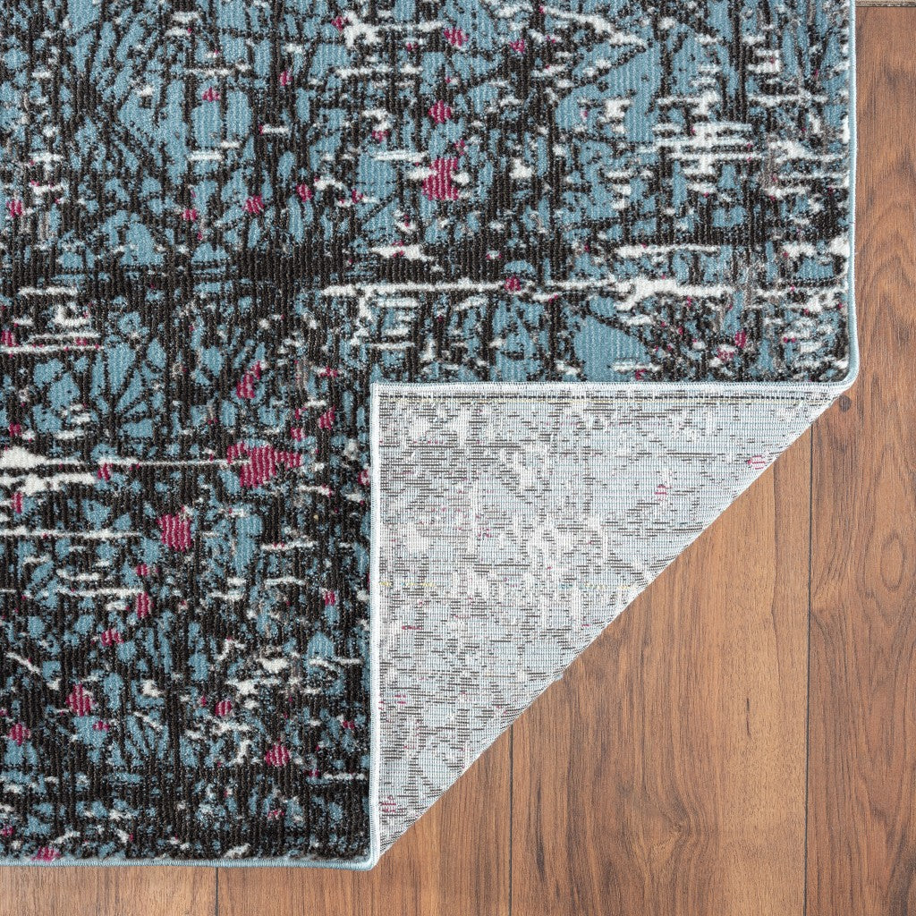 5' X 8' Blue Chaotic Strokes Area Rug-Area Rugs-DECOROLALA