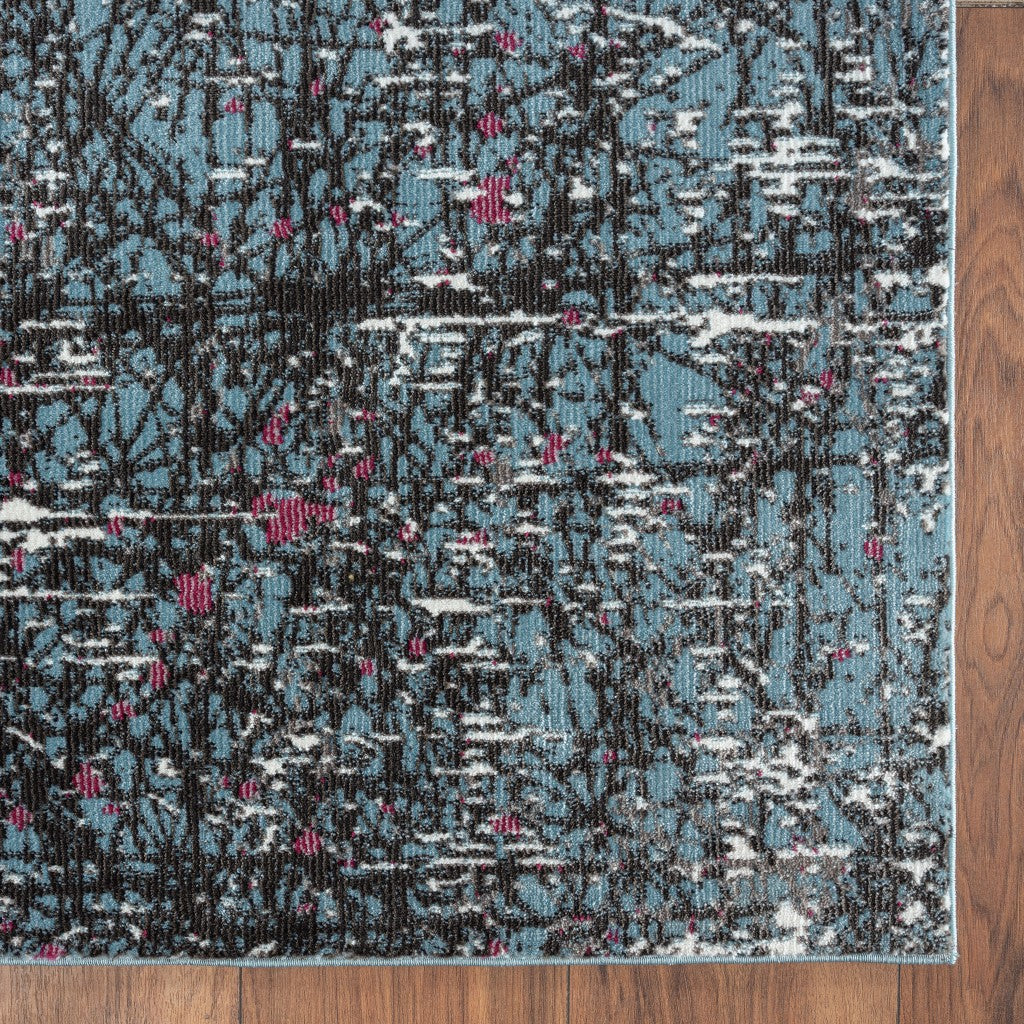5' X 8' Blue Chaotic Strokes Area Rug-Area Rugs-DECOROLALA