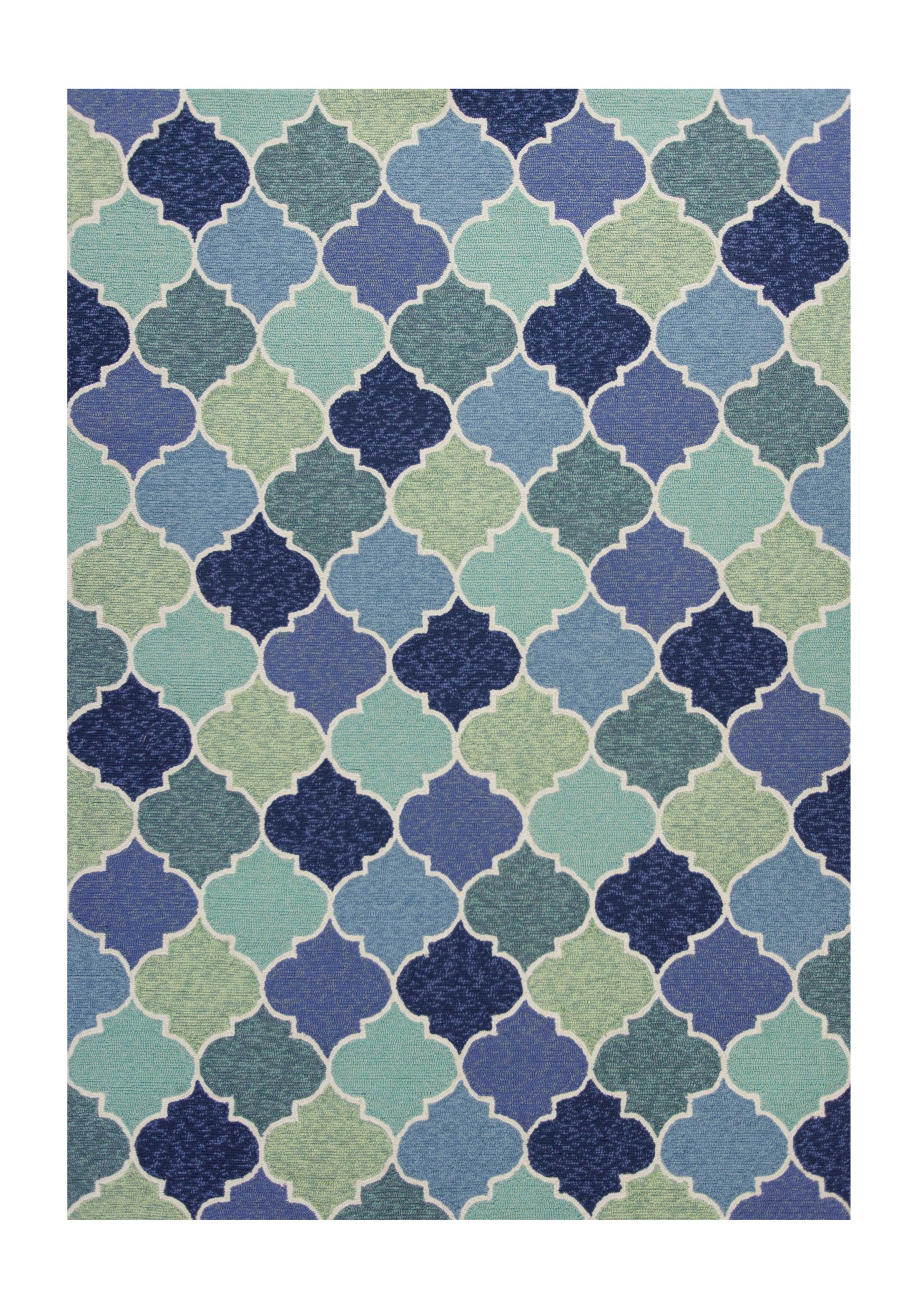 5' X 8' Blue Moroccan Indoor Outdoor Area Rug-Outdoor Rugs-DECOROLALA