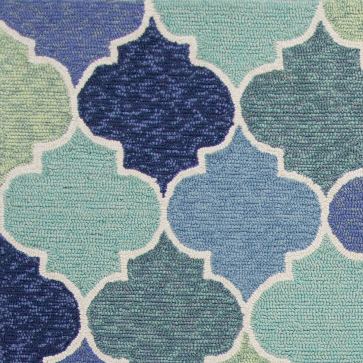 5' X 8' Blue Moroccan Indoor Outdoor Area Rug-Outdoor Rugs-DECOROLALA