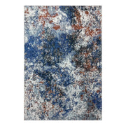5' X 8' Blue and White Abstract Ocean Area Rug-Area Rugs-DECOROLALA