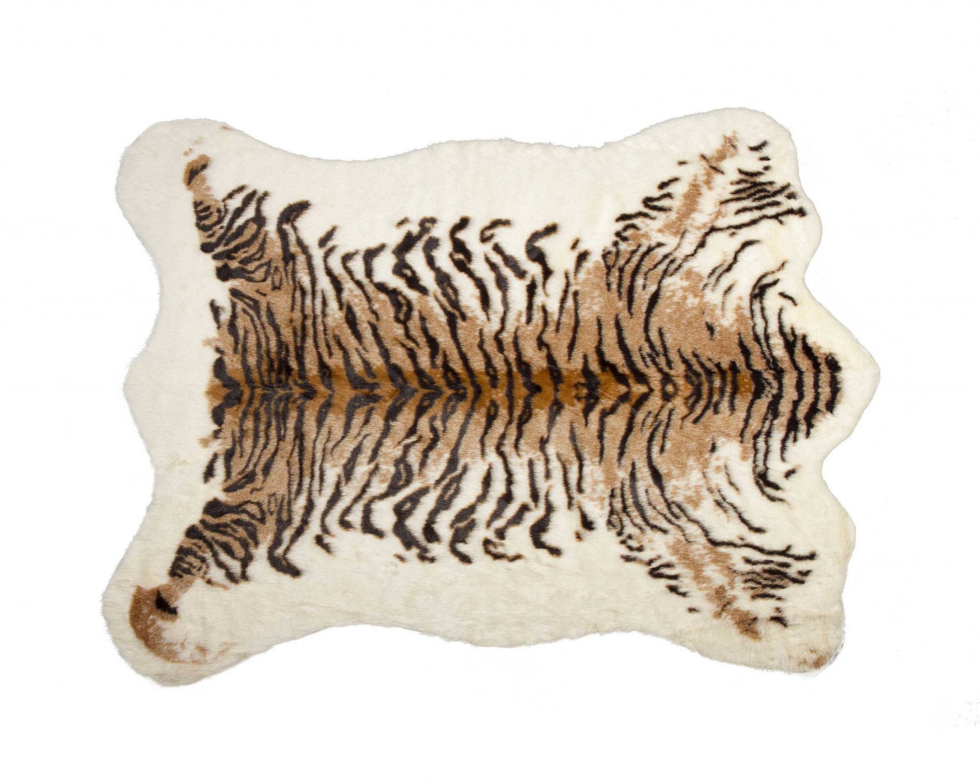 5' X 8' Brown And Black Animal Print Washable Area Rug-Area Rugs-DECOROLALA