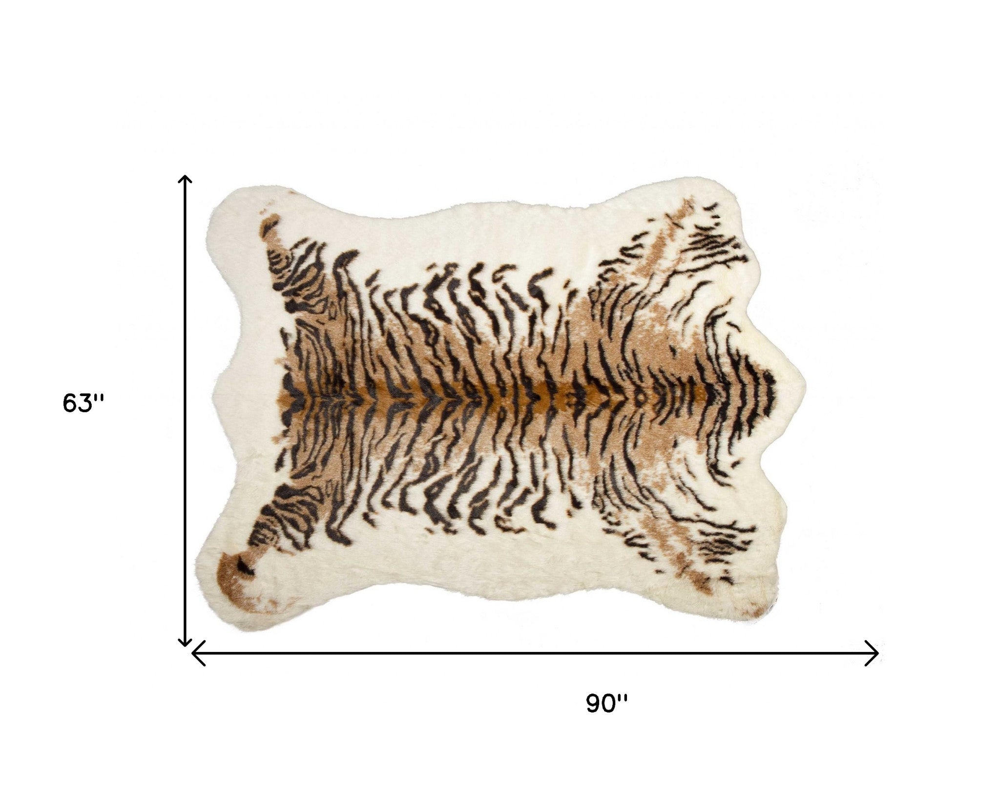 5' X 8' Brown And Black Animal Print Washable Area Rug-Area Rugs-DECOROLALA