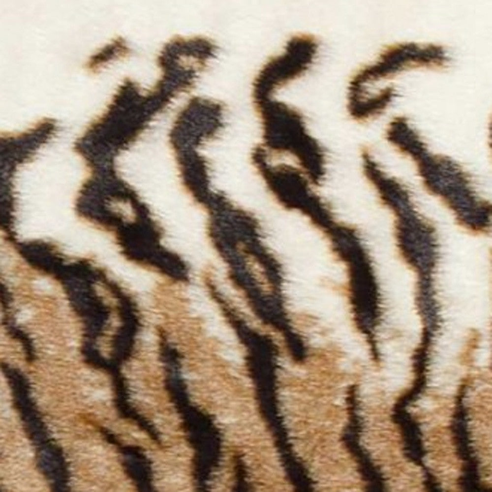5' X 8' Brown And Black Animal Print Washable Area Rug-Area Rugs-DECOROLALA