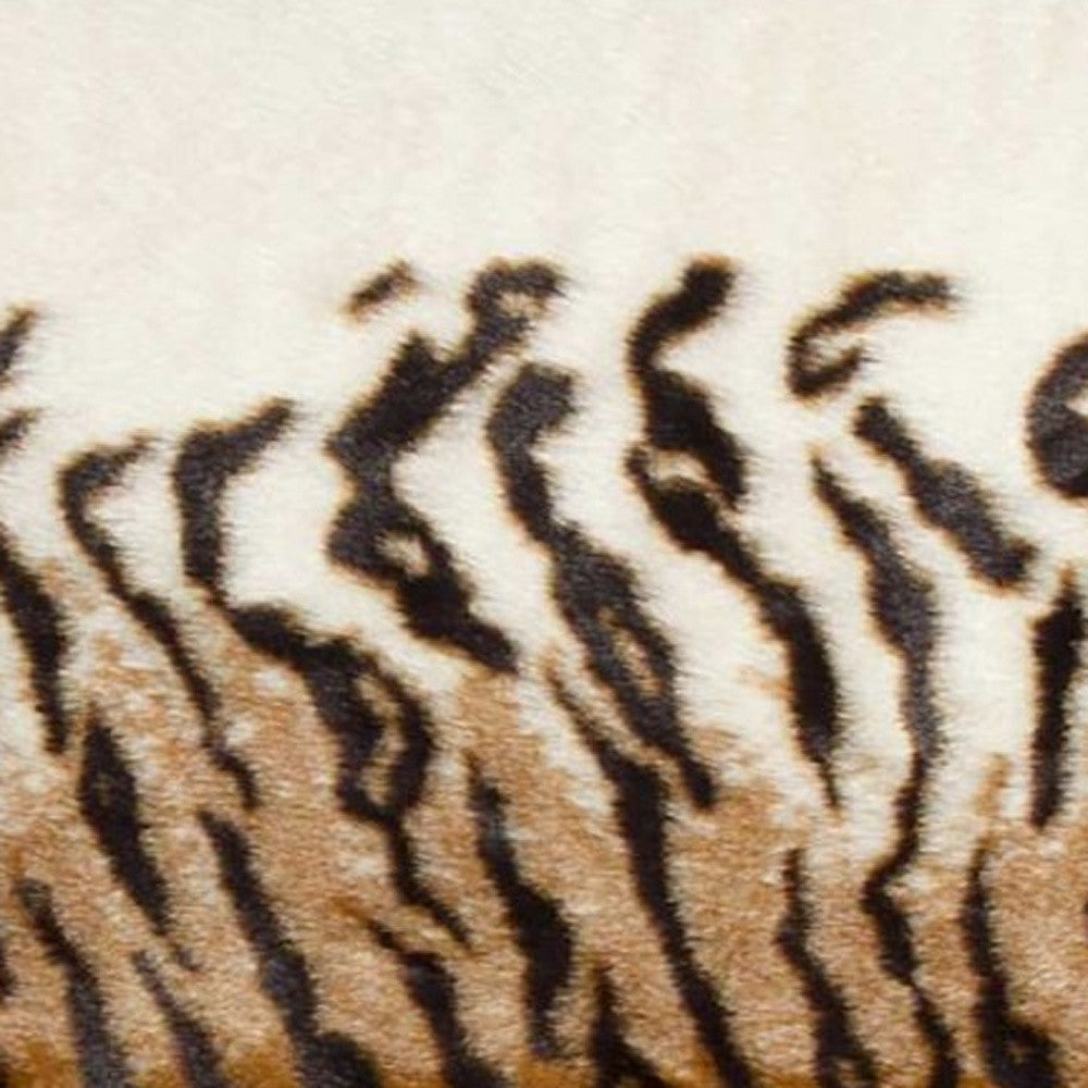 5' X 8' Brown And Black Animal Print Washable Area Rug-Area Rugs-DECOROLALA