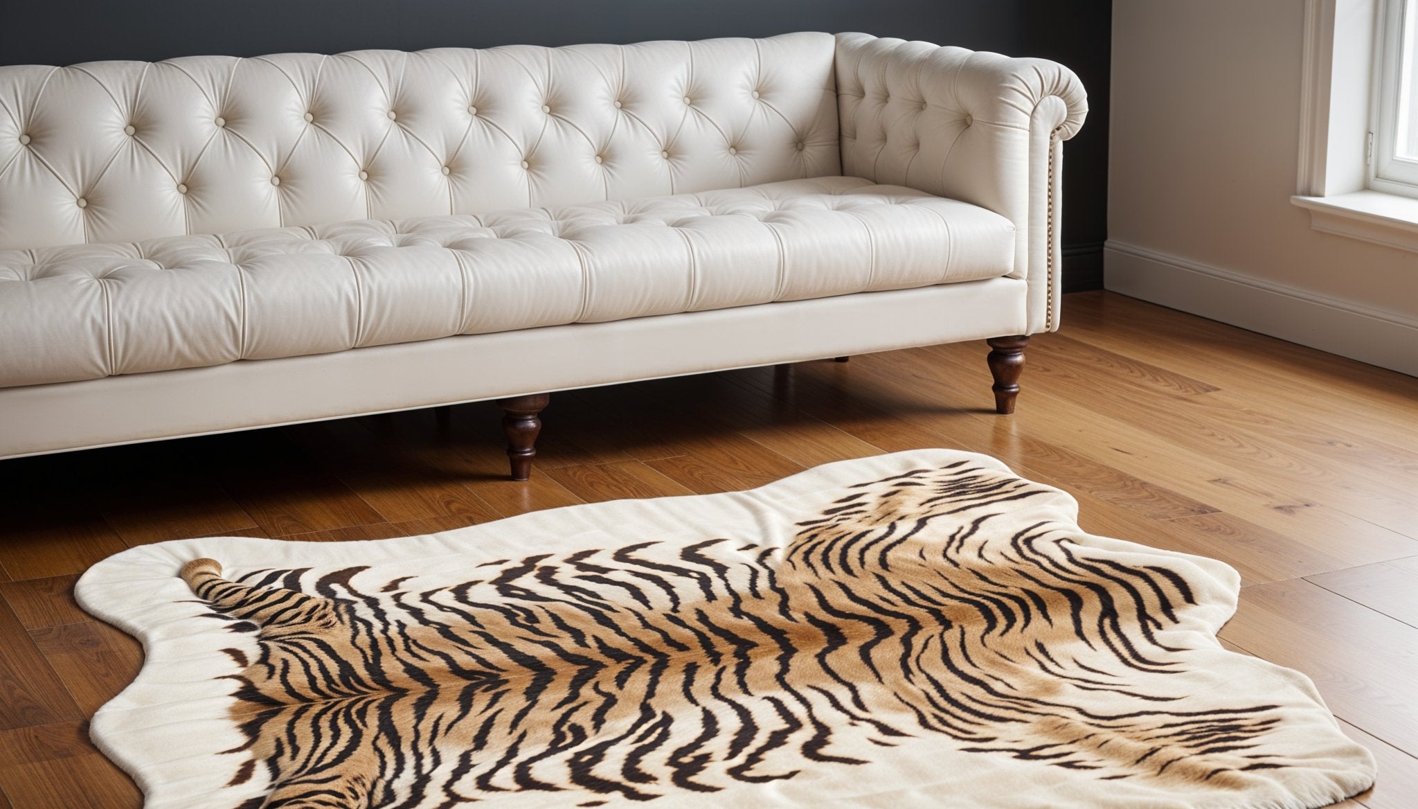 5' X 8' Brown And Black Animal Print Washable Area Rug-Area Rugs-DECOROLALA