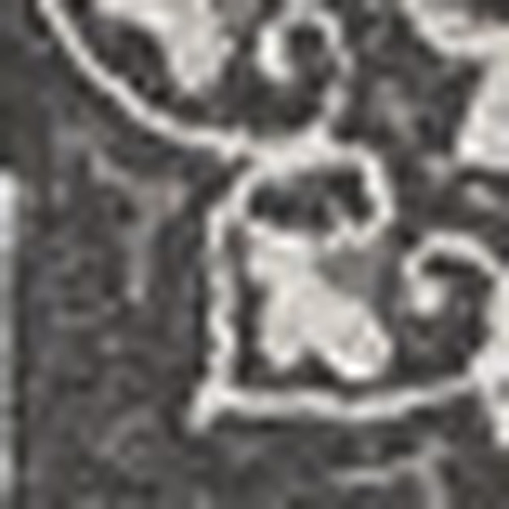 5' X 8' Charcoal Round Floral Indoor Outdoor Area Rug-Outdoor Rugs-DECOROLALA