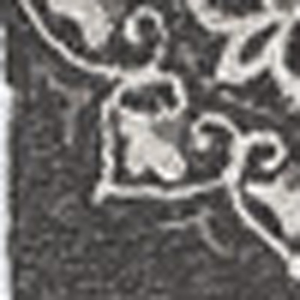 5' X 8' Charcoal Round Floral Indoor Outdoor Area Rug-Outdoor Rugs-DECOROLALA