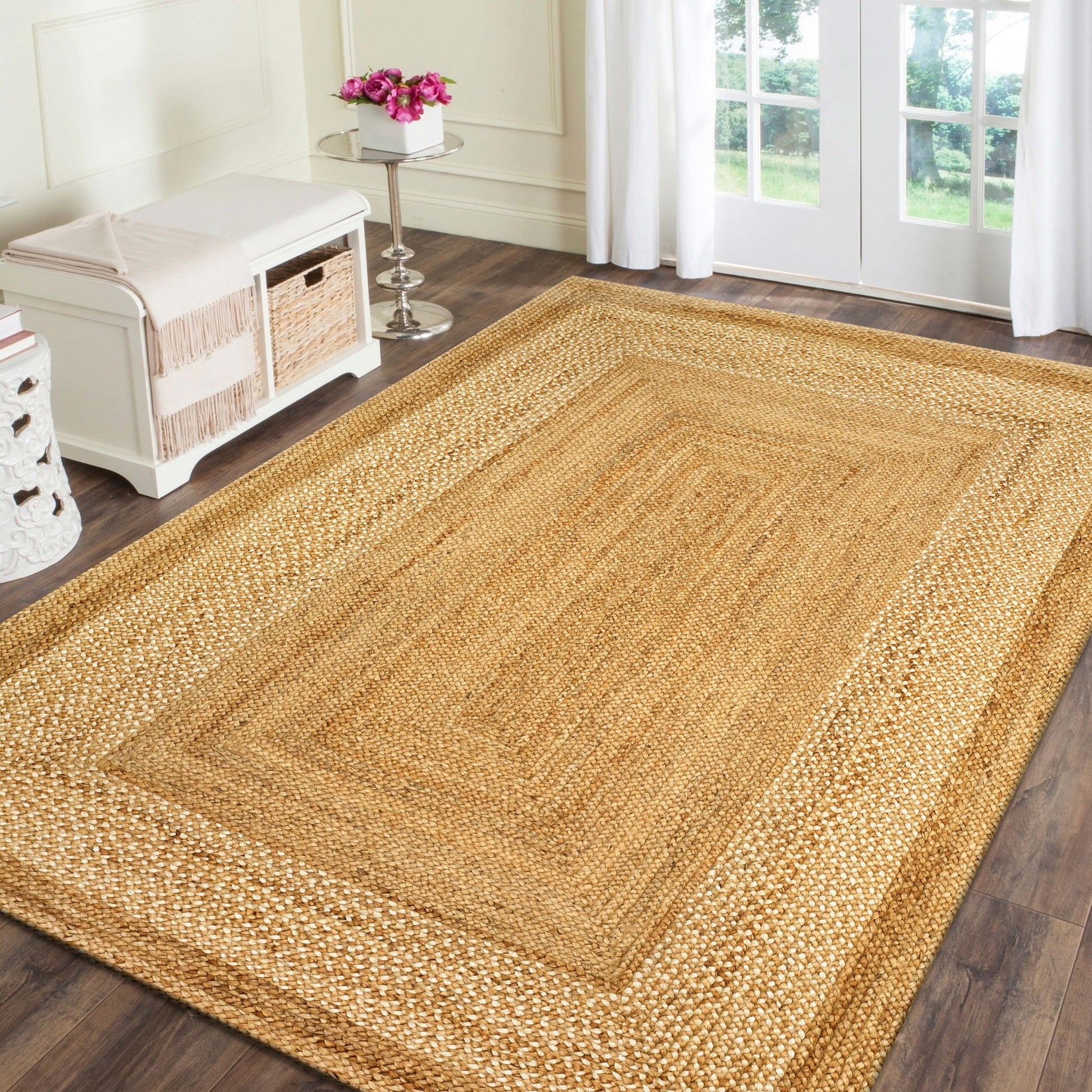 5' X 8' Classic Tan Bordered Area Rug-Area Rugs-DECOROLALA