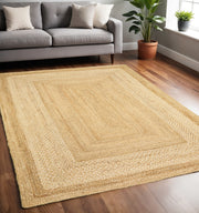 5' X 8' Classic Tan Bordered Area Rug-Area Rugs-DECOROLALA