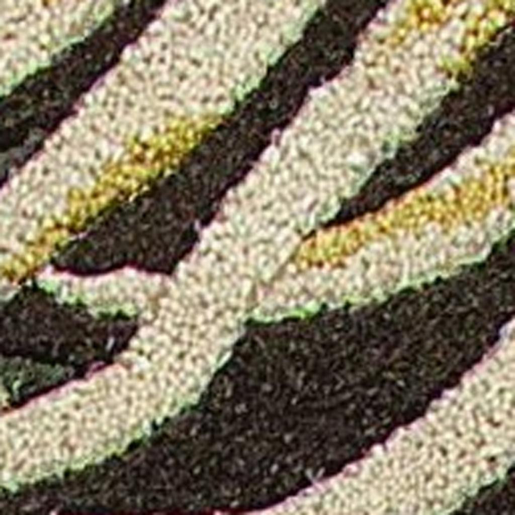 5' X 8' Espresso Beige And Green Wool Botanical Leaves Hand Tufted Area Rug-Area Rugs-DECOROLALA