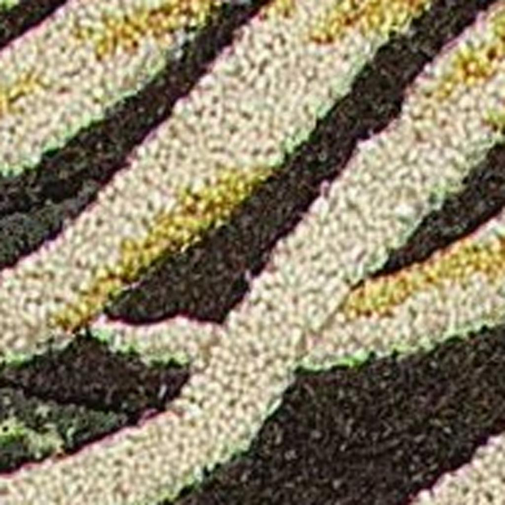 5' X 8' Espresso Beige And Green Wool Botanical Leaves Hand Tufted Area Rug-Area Rugs-DECOROLALA