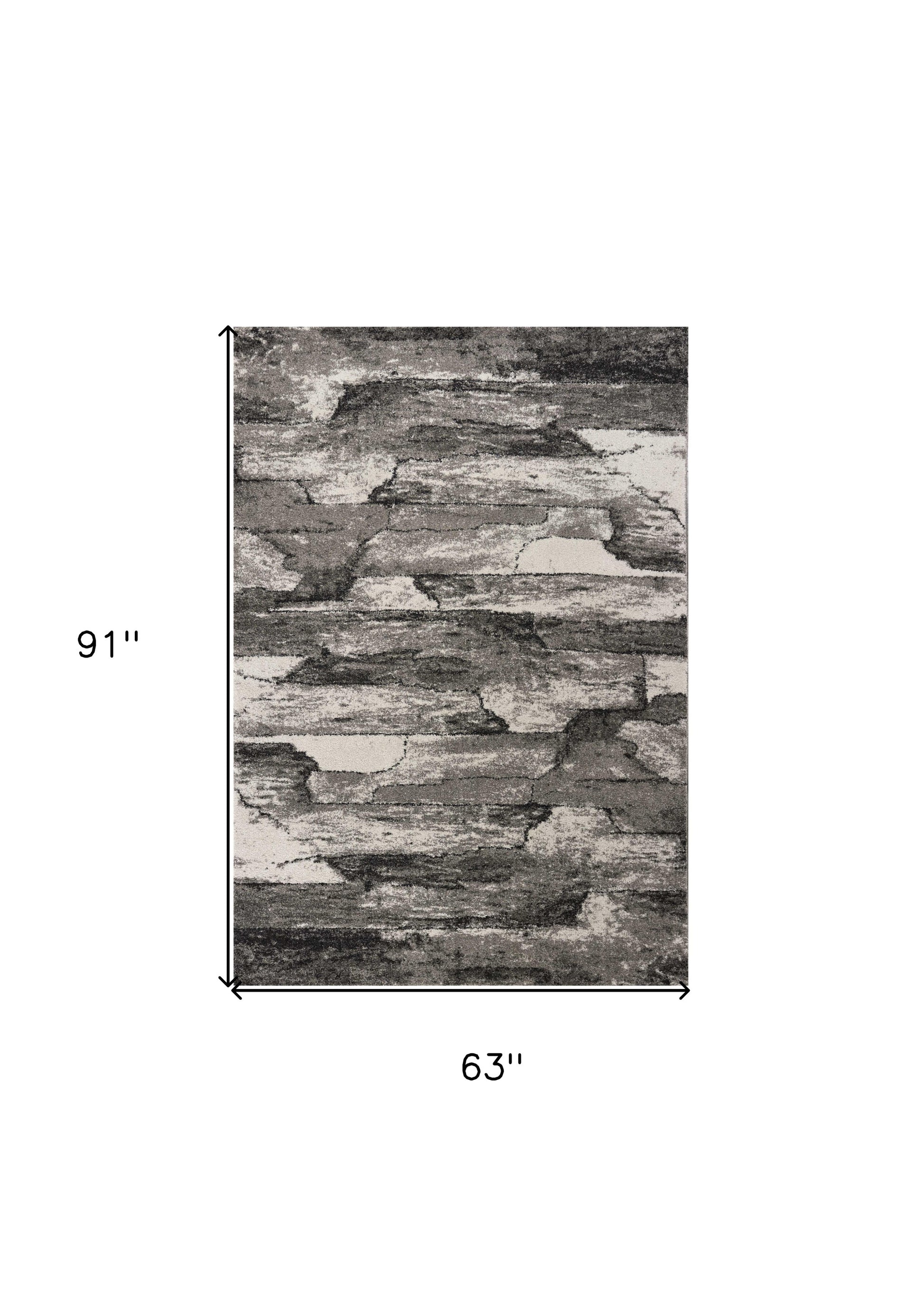 5' X 8' Gray Abstract Area Rug-Area Rugs-DECOROLALA