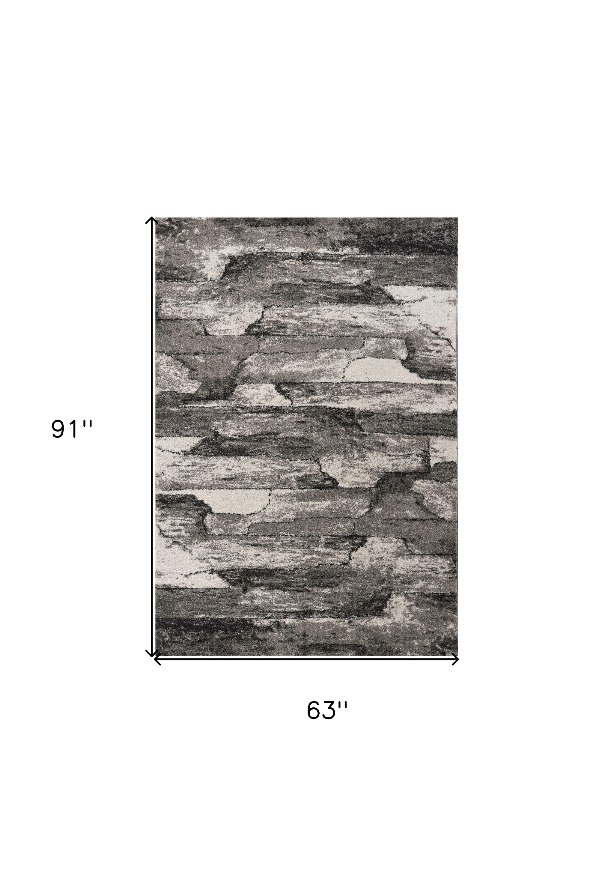 5' X 8' Gray Abstract Area Rug-Area Rugs-DECOROLALA