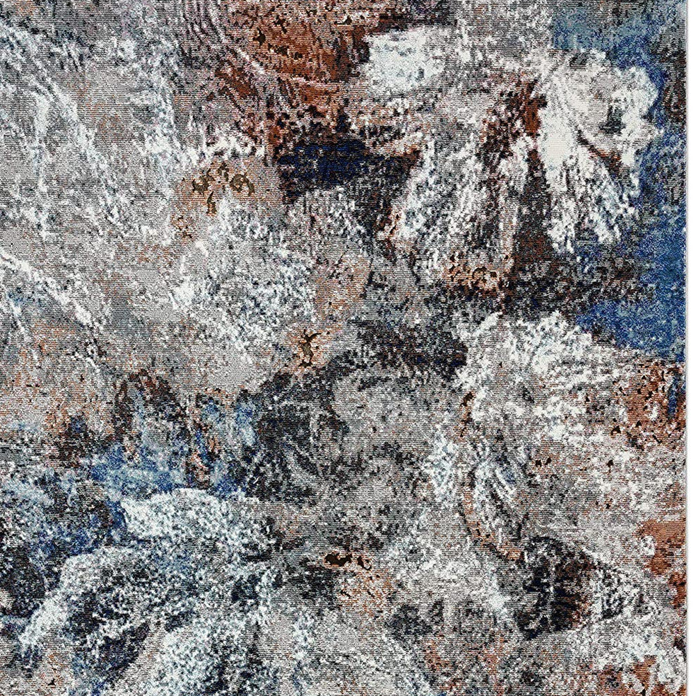 5' X 8' Gray Abstract Foliage Area Rug-Area Rugs-DECOROLALA