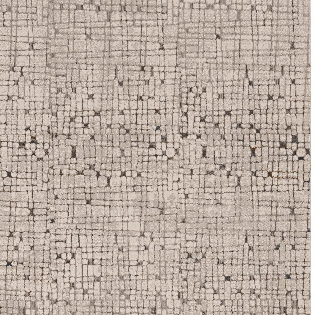 5' X 8' Gray And Black Abstract Distressed Area Rug-Area Rugs-DECOROLALA