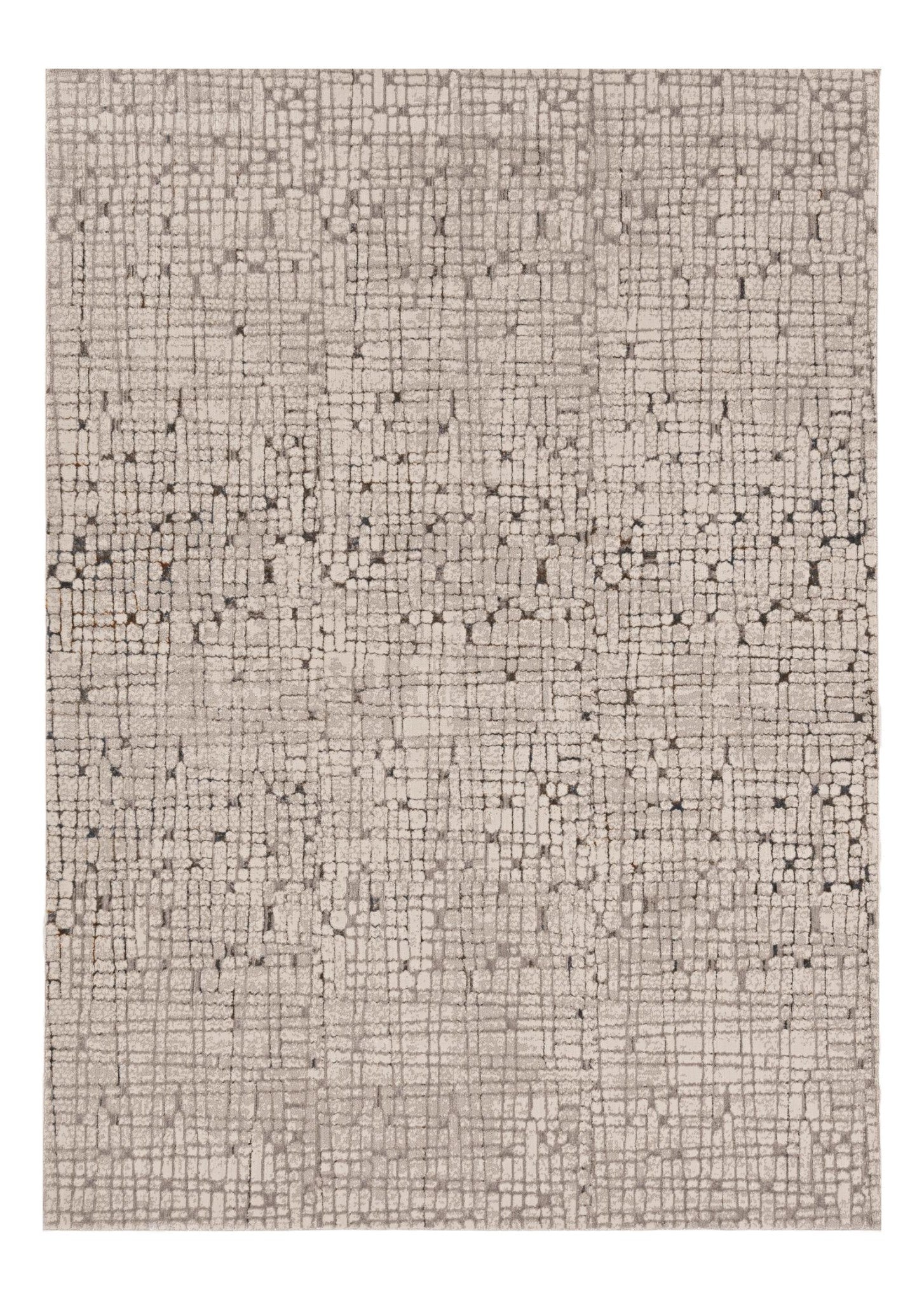 5' X 8' Gray And Black Abstract Distressed Area Rug-Area Rugs-DECOROLALA