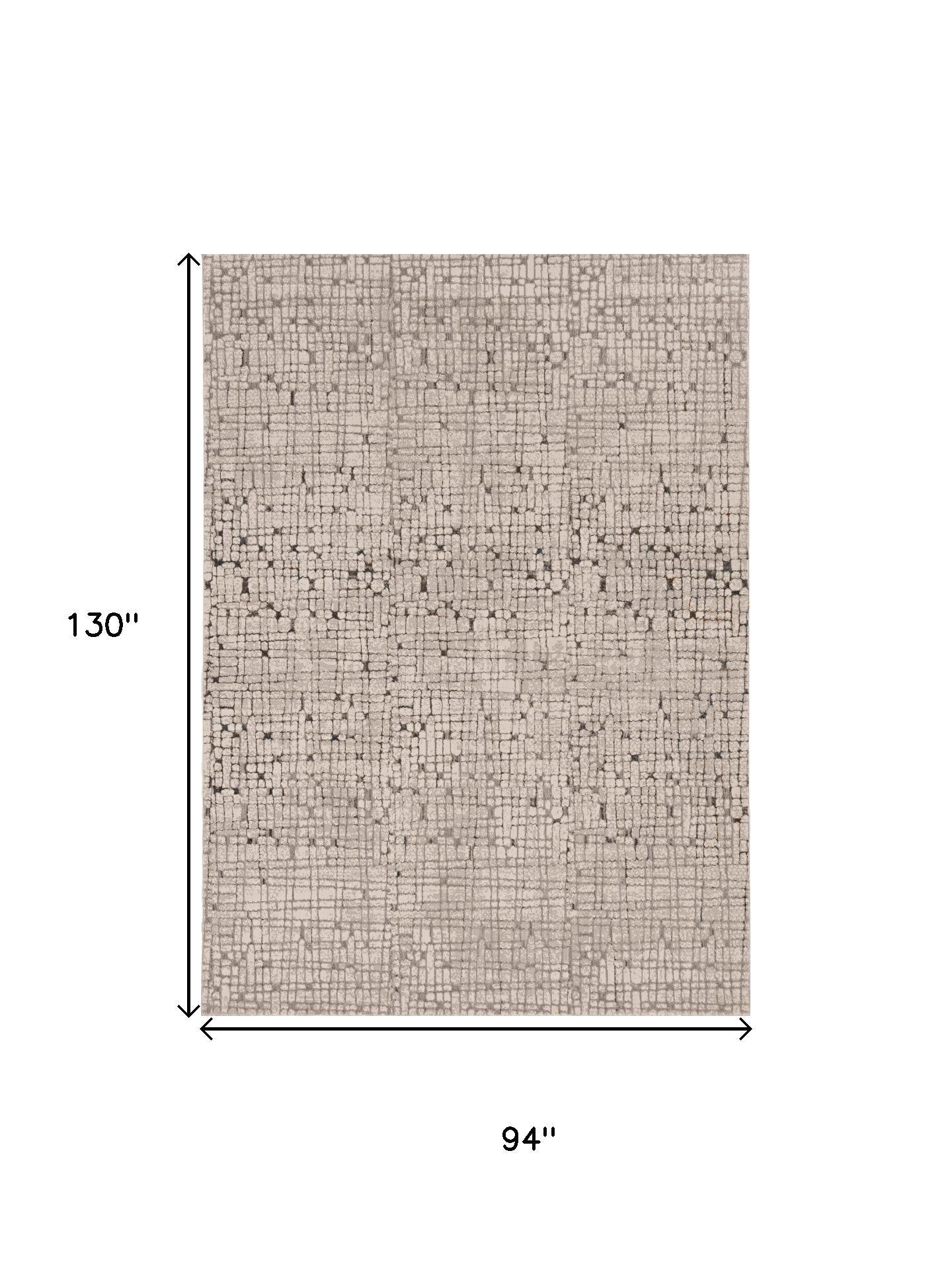 5' X 8' Gray And Black Abstract Distressed Area Rug-Area Rugs-DECOROLALA