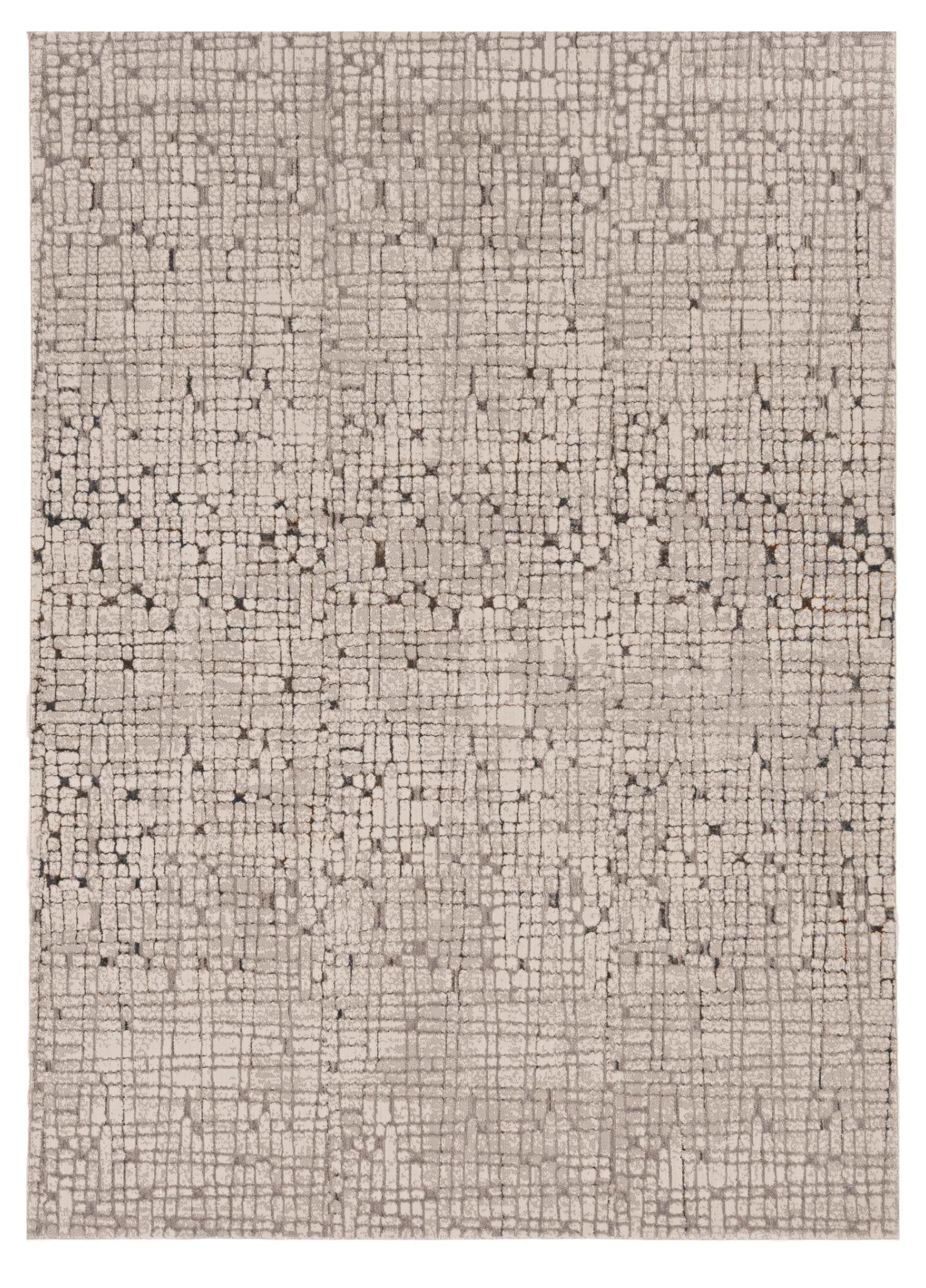 5' X 8' Gray And Black Abstract Distressed Area Rug-Area Rugs-DECOROLALA