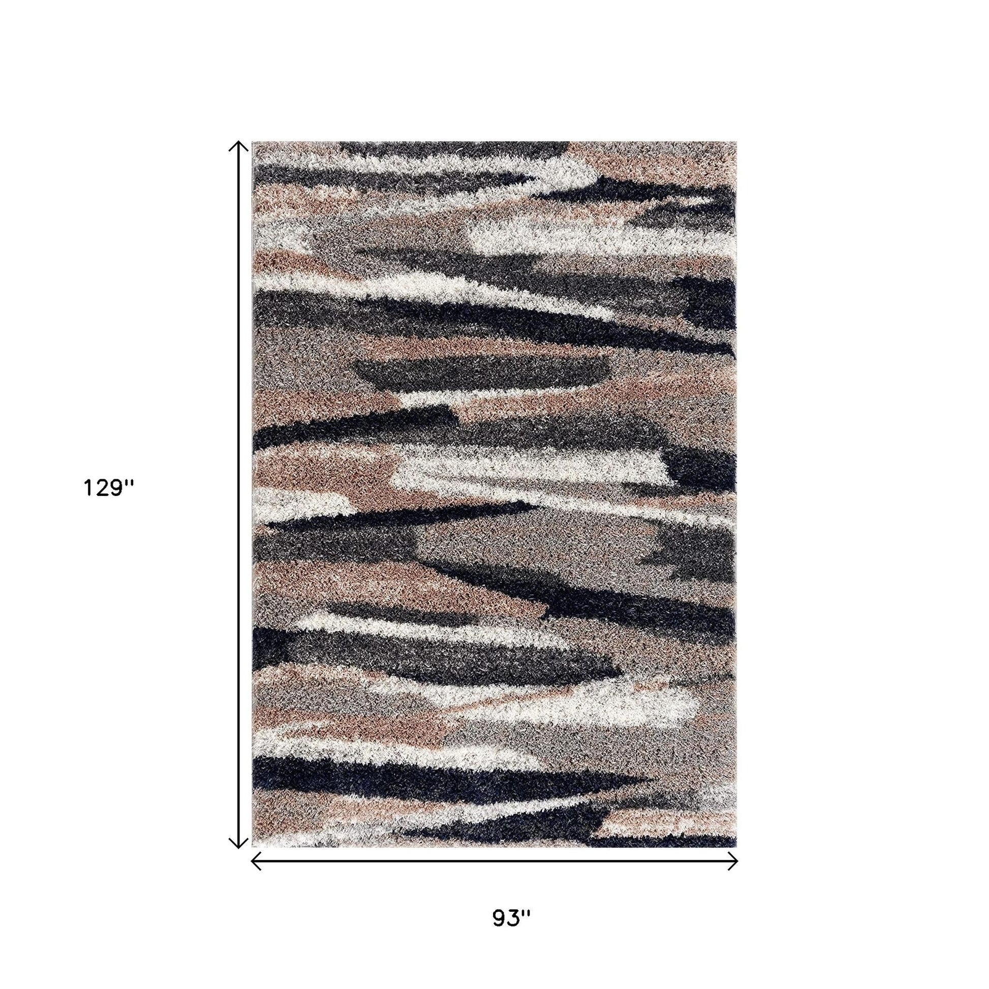 5' X 8' Gray And Black Strokes Area Rug-Area Rugs-DECOROLALA