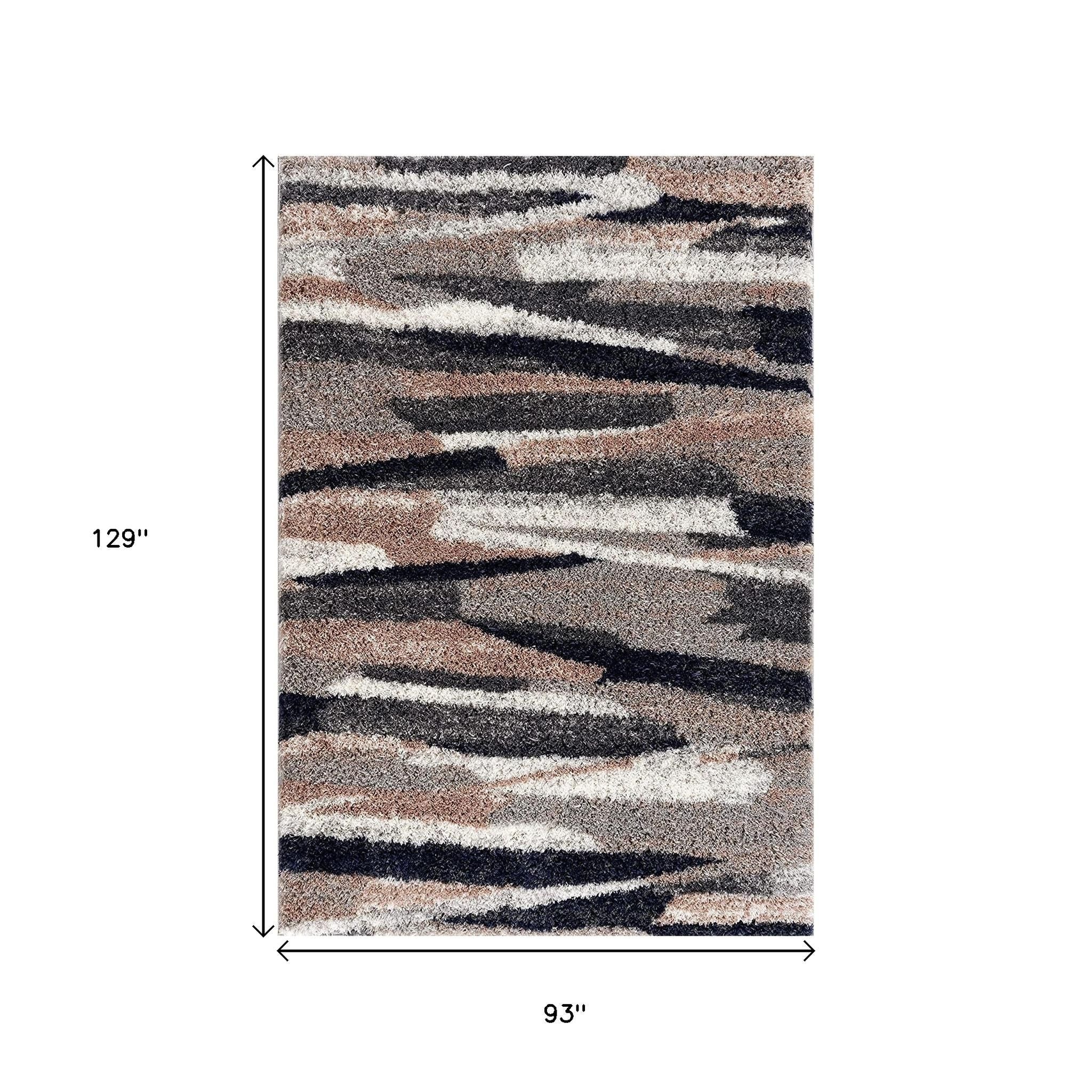 5' X 8' Gray And Black Strokes Area Rug-Area Rugs-DECOROLALA