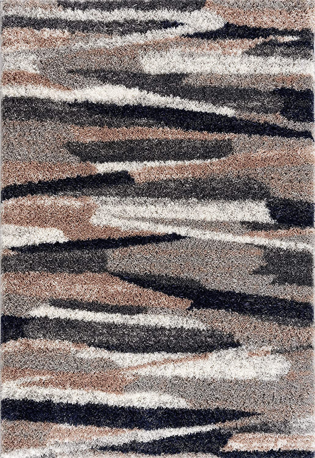 5' X 8' Gray And Black Strokes Area Rug-Area Rugs-DECOROLALA