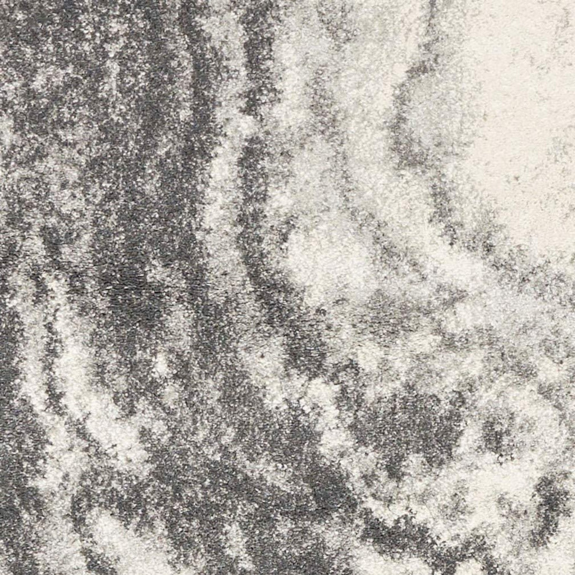 5' X 8' Gray And Ivory Abstract Area Rug-Area Rugs-DECOROLALA