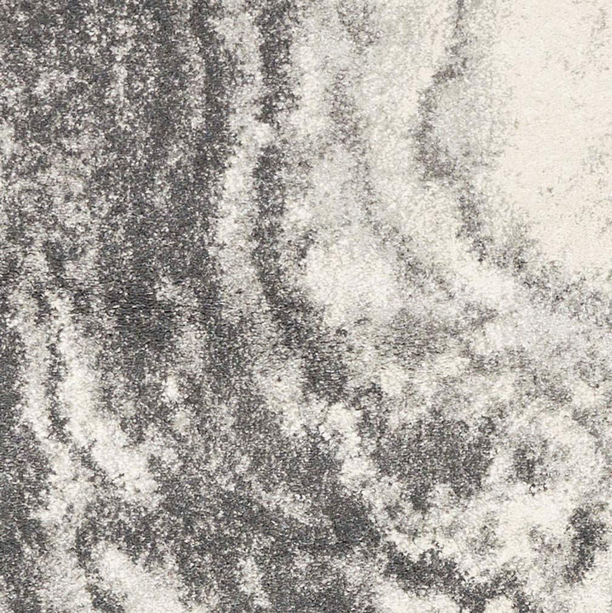 5' X 8' Gray And Ivory Abstract Area Rug-Area Rugs-DECOROLALA