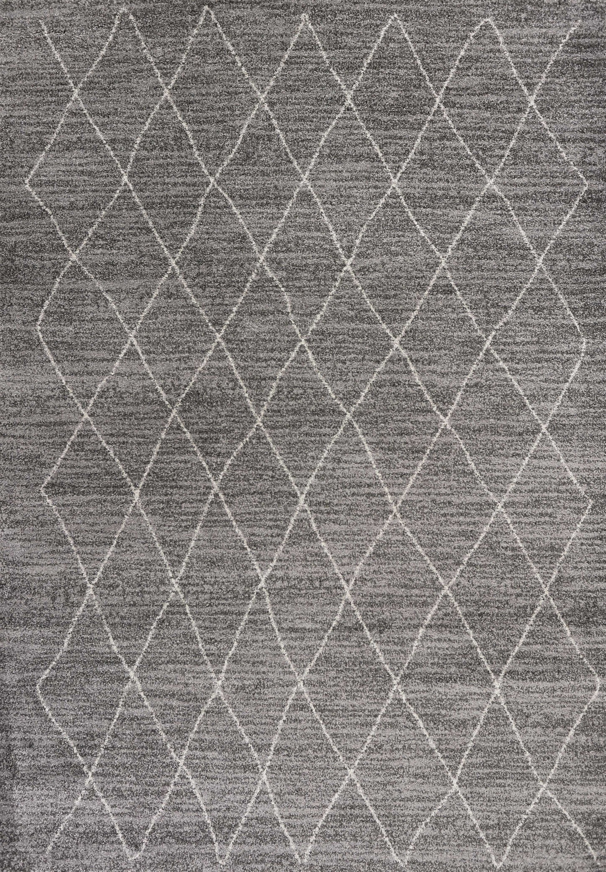 5' X 8' Gray And Ivory Geometric Area Rug-Area Rugs-DECOROLALA