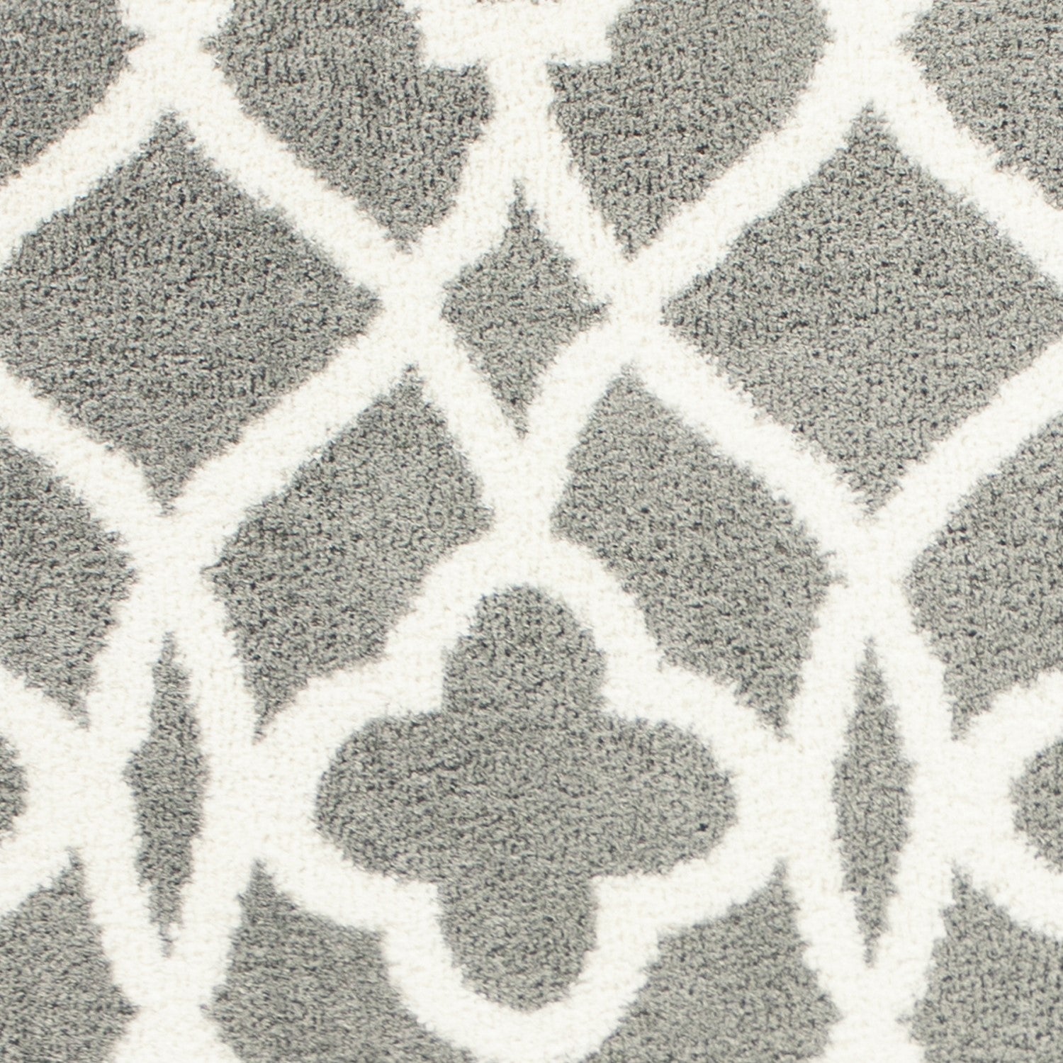 5' X 8' Gray And Ivory Ogee Area Rug-Area Rugs-DECOROLALA
