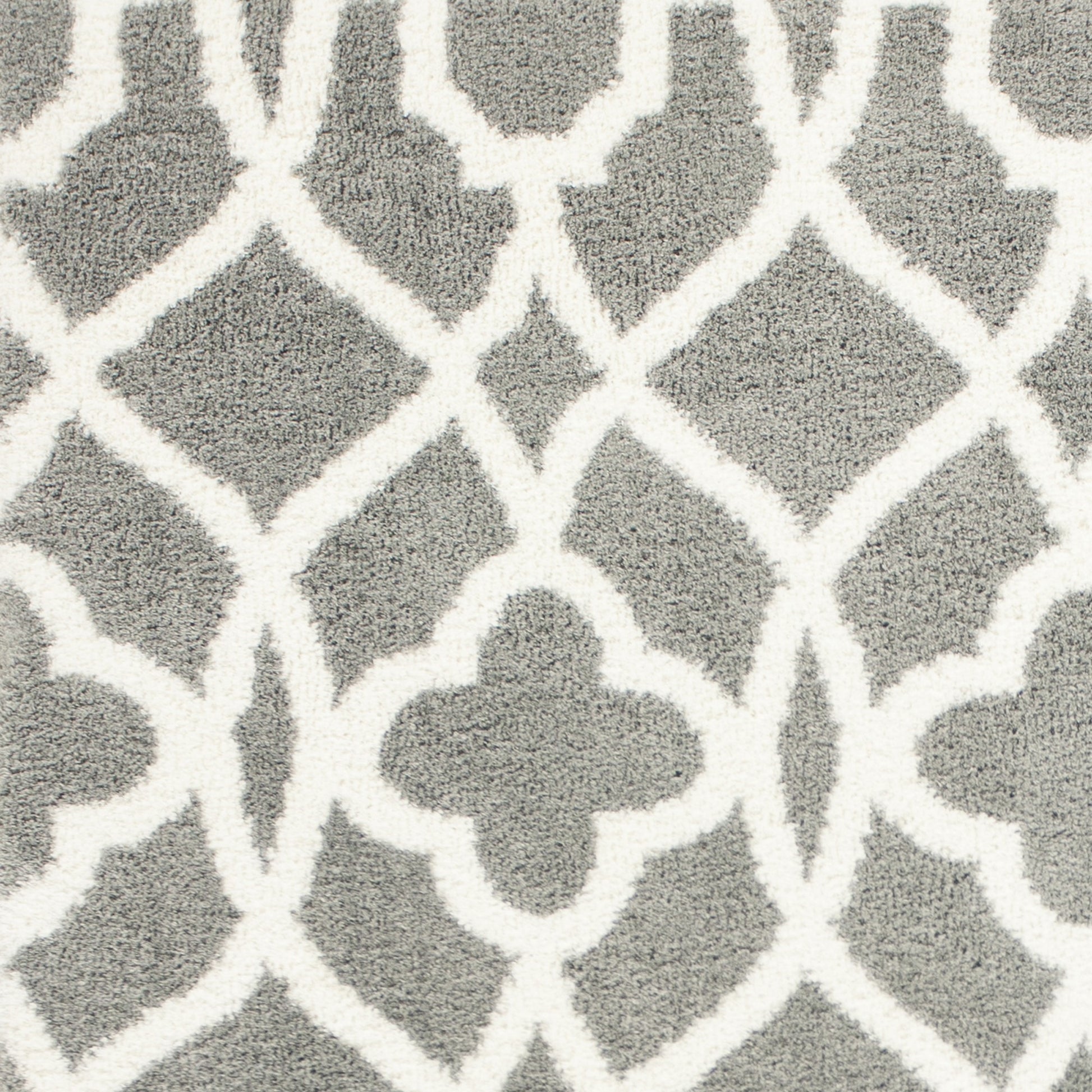 5' X 8' Gray And Ivory Ogee Area Rug-Area Rugs-DECOROLALA