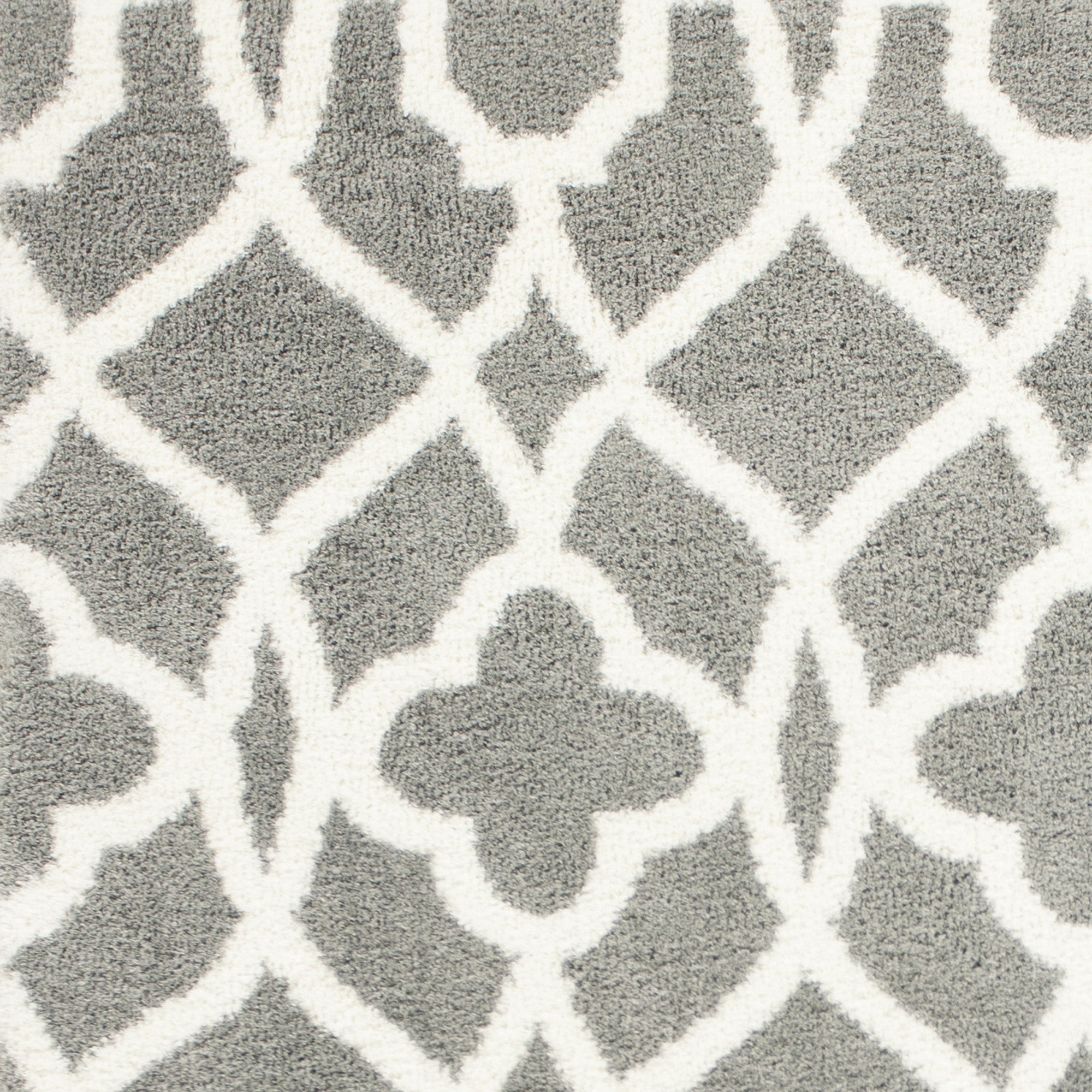 5' X 8' Gray And Ivory Ogee Area Rug-Area Rugs-DECOROLALA