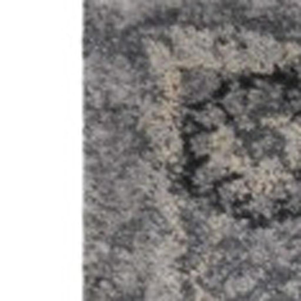 5' X 8' Gray And Light Gray Floral Medallion Area Rug-Area Rugs-DECOROLALA