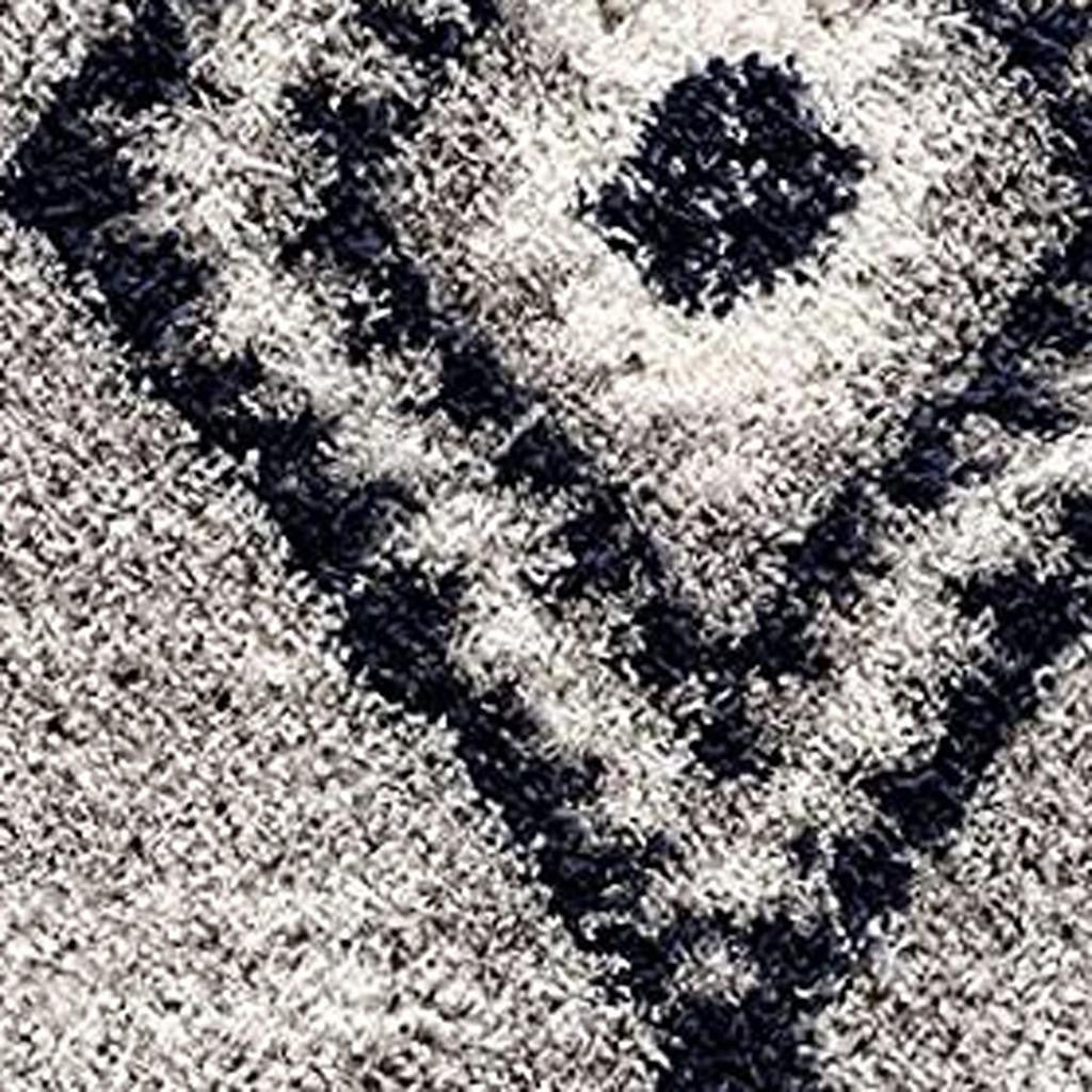 5' X 8' Gray And Navy Boho Chic Area Rug-Area Rugs-DECOROLALA