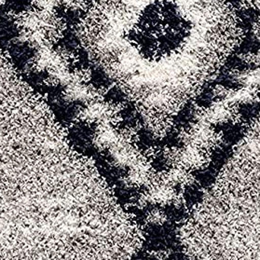 5' X 8' Gray And Navy Boho Chic Area Rug-Area Rugs-DECOROLALA