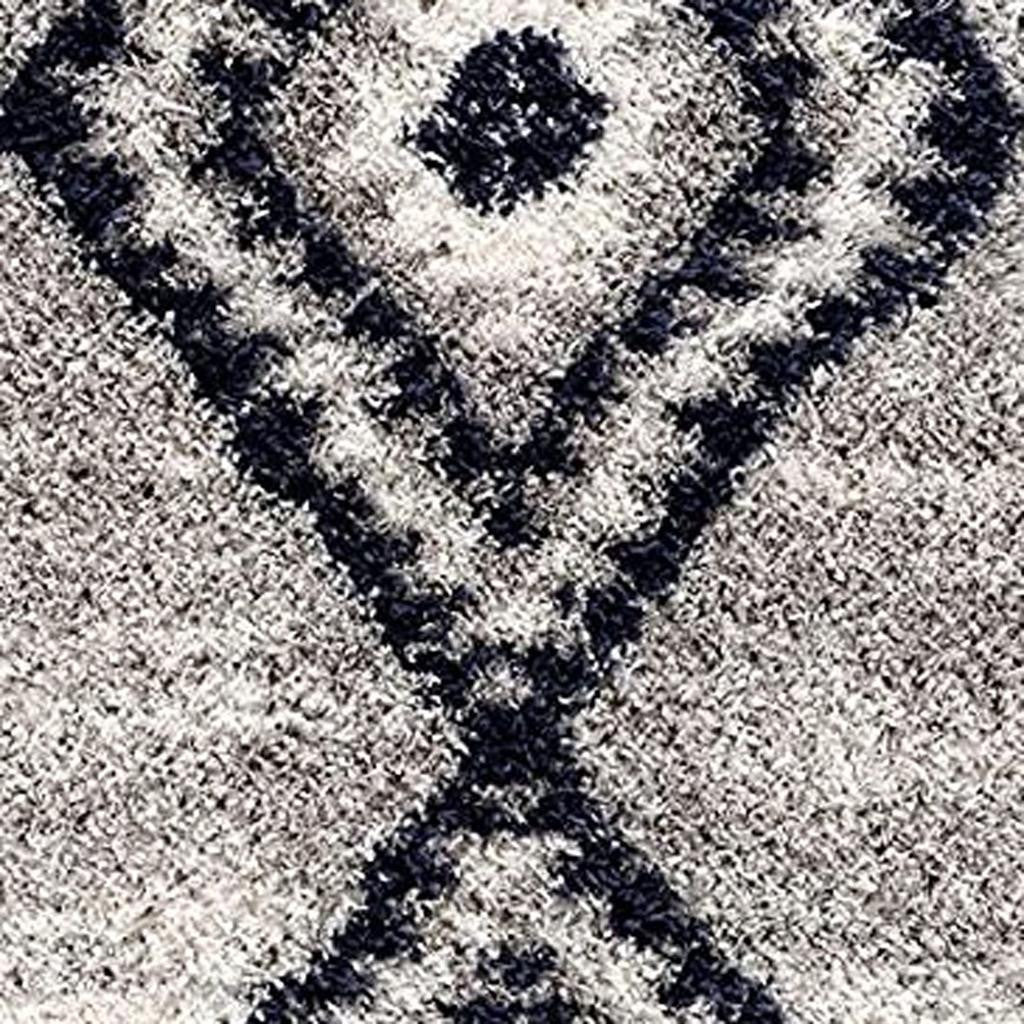 5' X 8' Gray And Navy Boho Chic Area Rug-Area Rugs-DECOROLALA