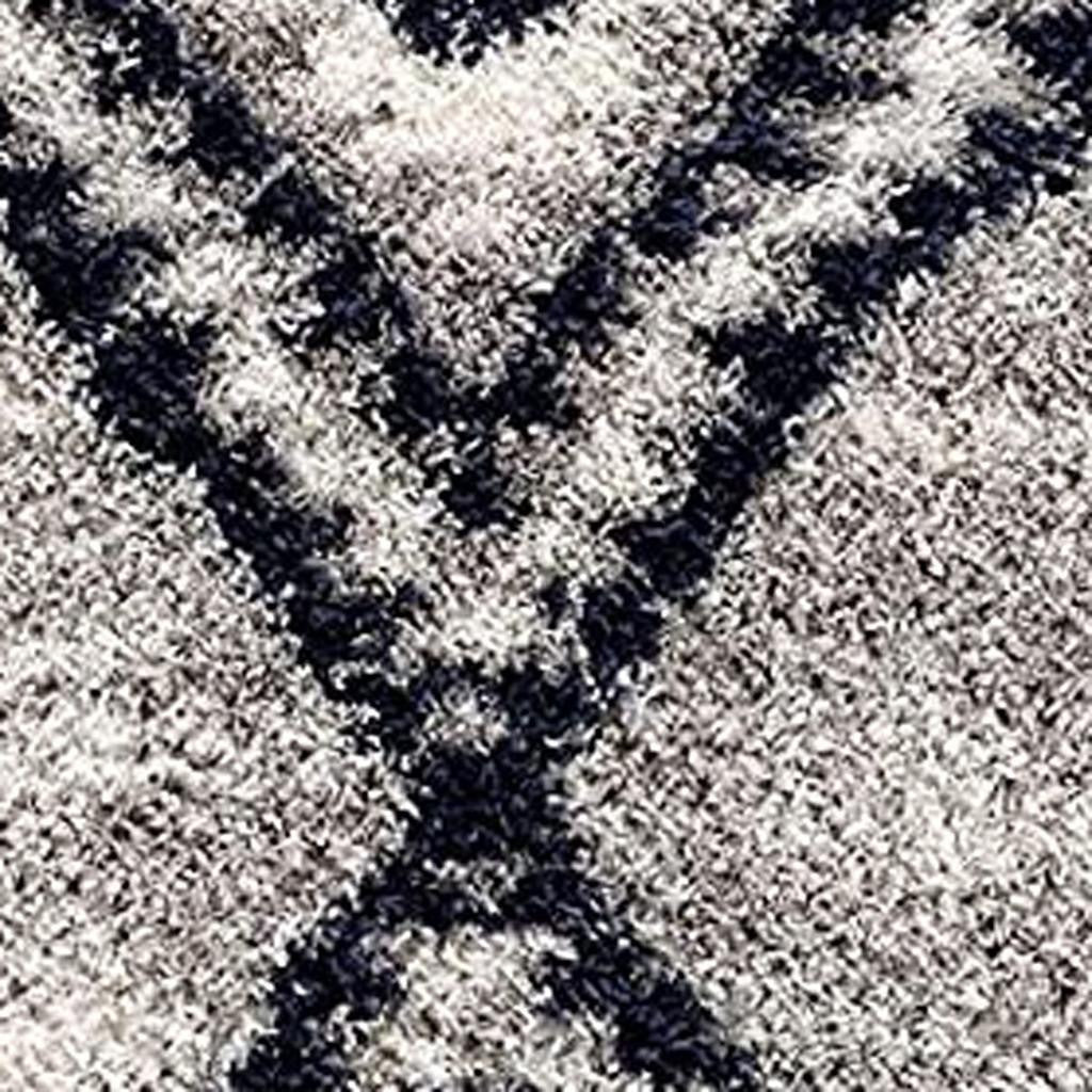 5' X 8' Gray And Navy Boho Chic Area Rug-Area Rugs-DECOROLALA