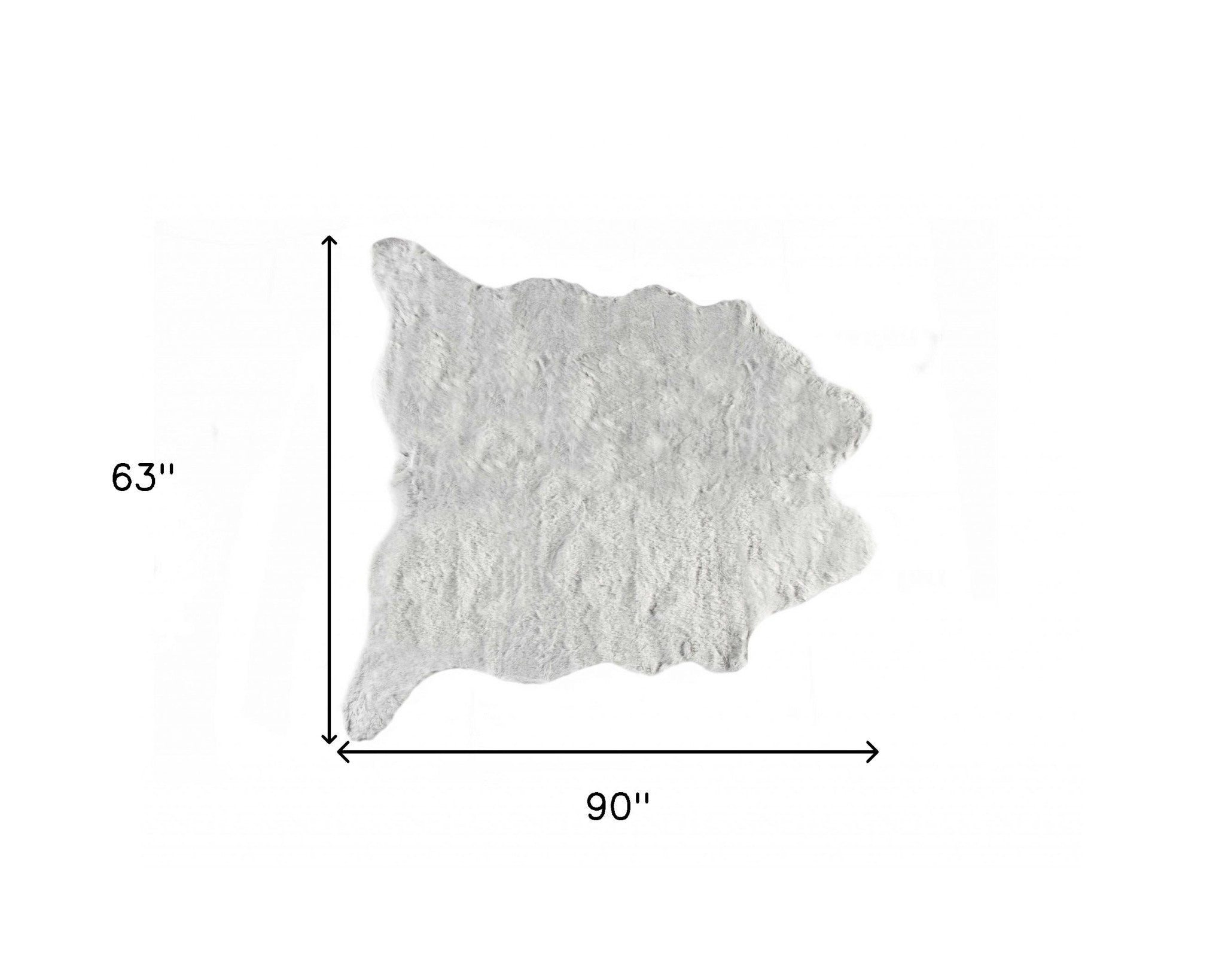 5' X 8' Gray Faux Fur Washable Area Rug-Area Rugs-DECOROLALA