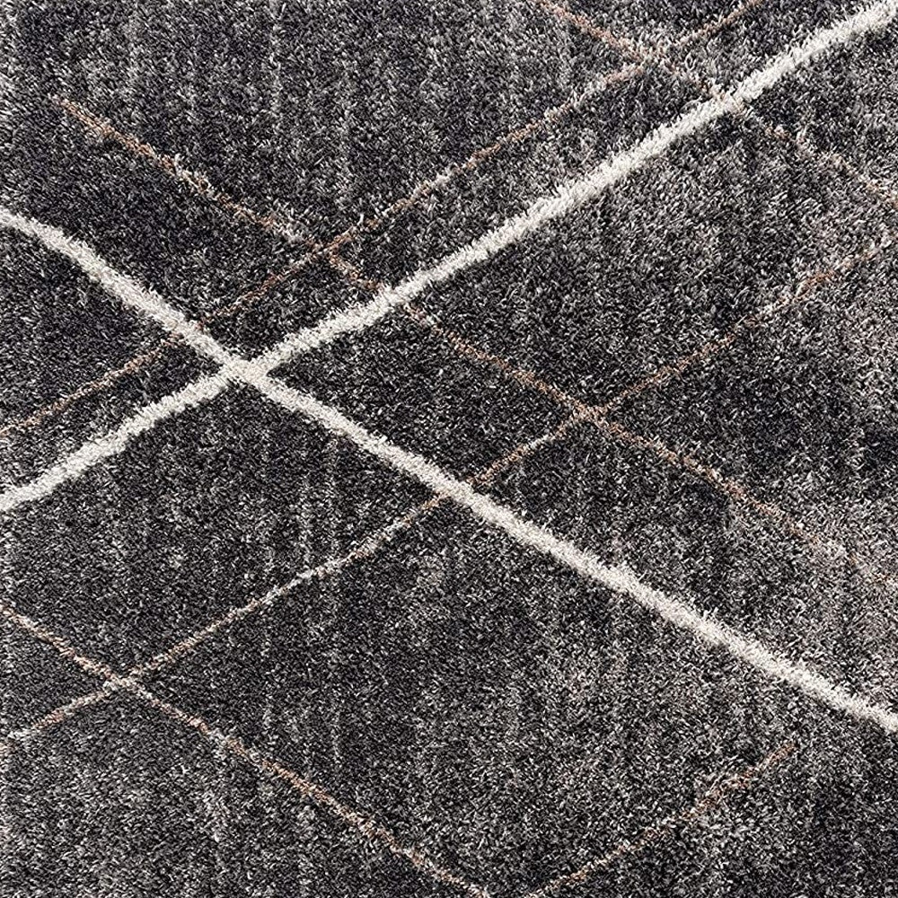 5' X 8' Gray Modern Distressed Lines Area Rug-Area Rugs-DECOROLALA
