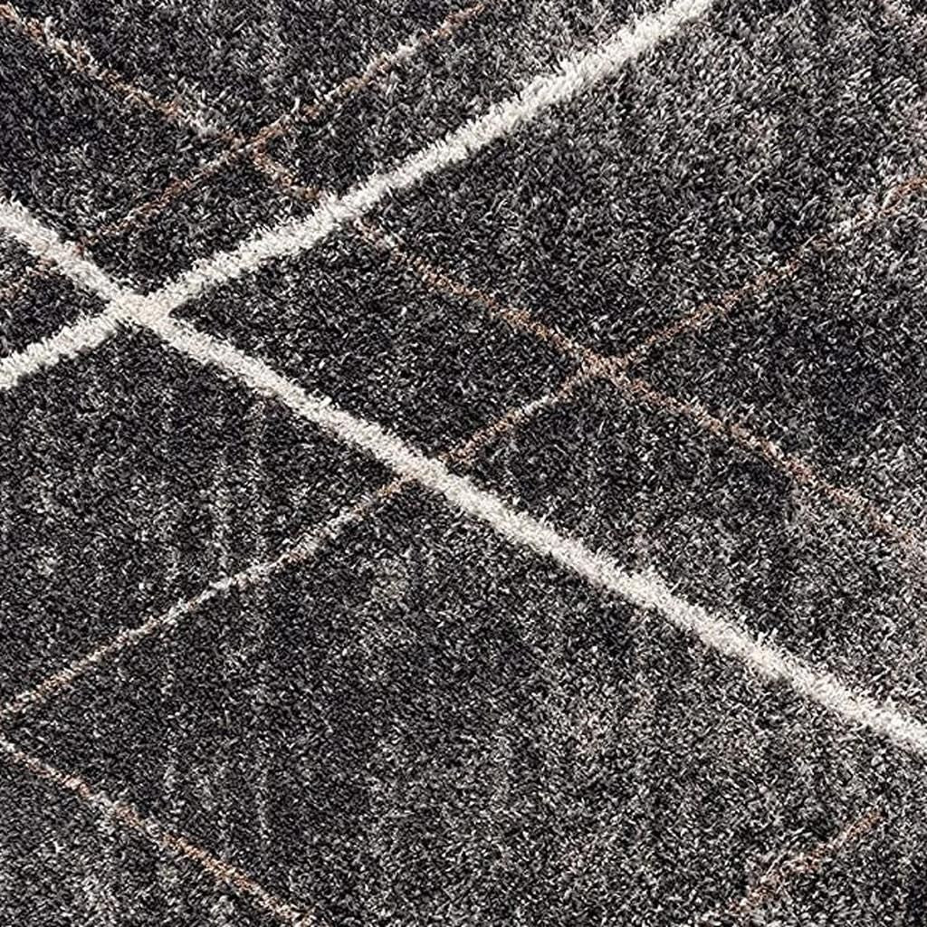 5' X 8' Gray Modern Distressed Lines Area Rug-Area Rugs-DECOROLALA