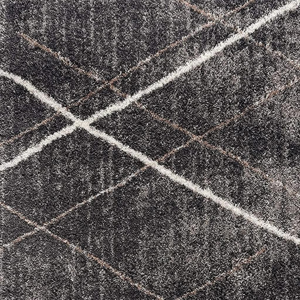 5' X 8' Gray Modern Distressed Lines Area Rug-Area Rugs-DECOROLALA