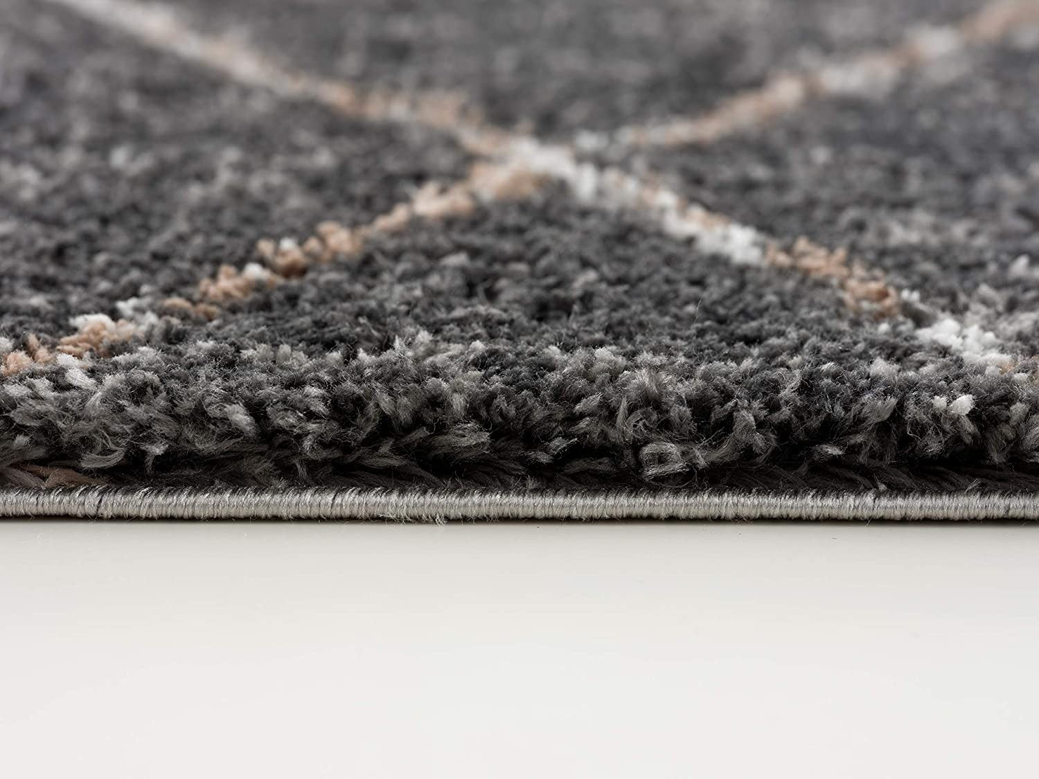 5' X 8' Gray Modern Distressed Lines Area Rug-Area Rugs-DECOROLALA