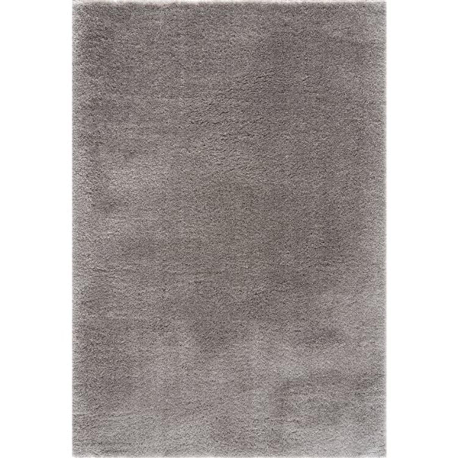 5' X 8' Gray Modern Solid Shag Area Rug-Area Rugs-DECOROLALA