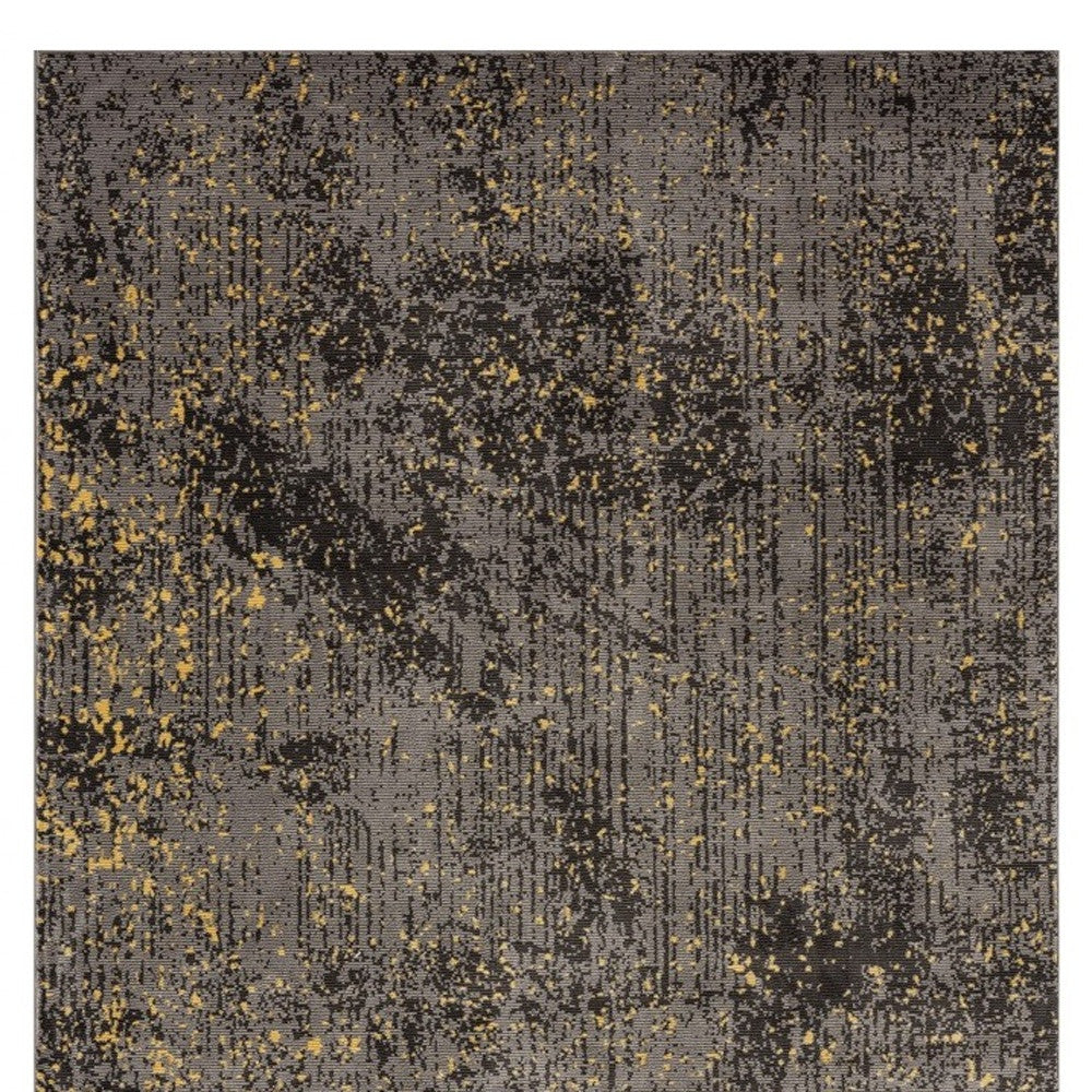 5' X 8' Gray and Yellow Abstract Sprinkle Area Rug-Area Rugs-DECOROLALA